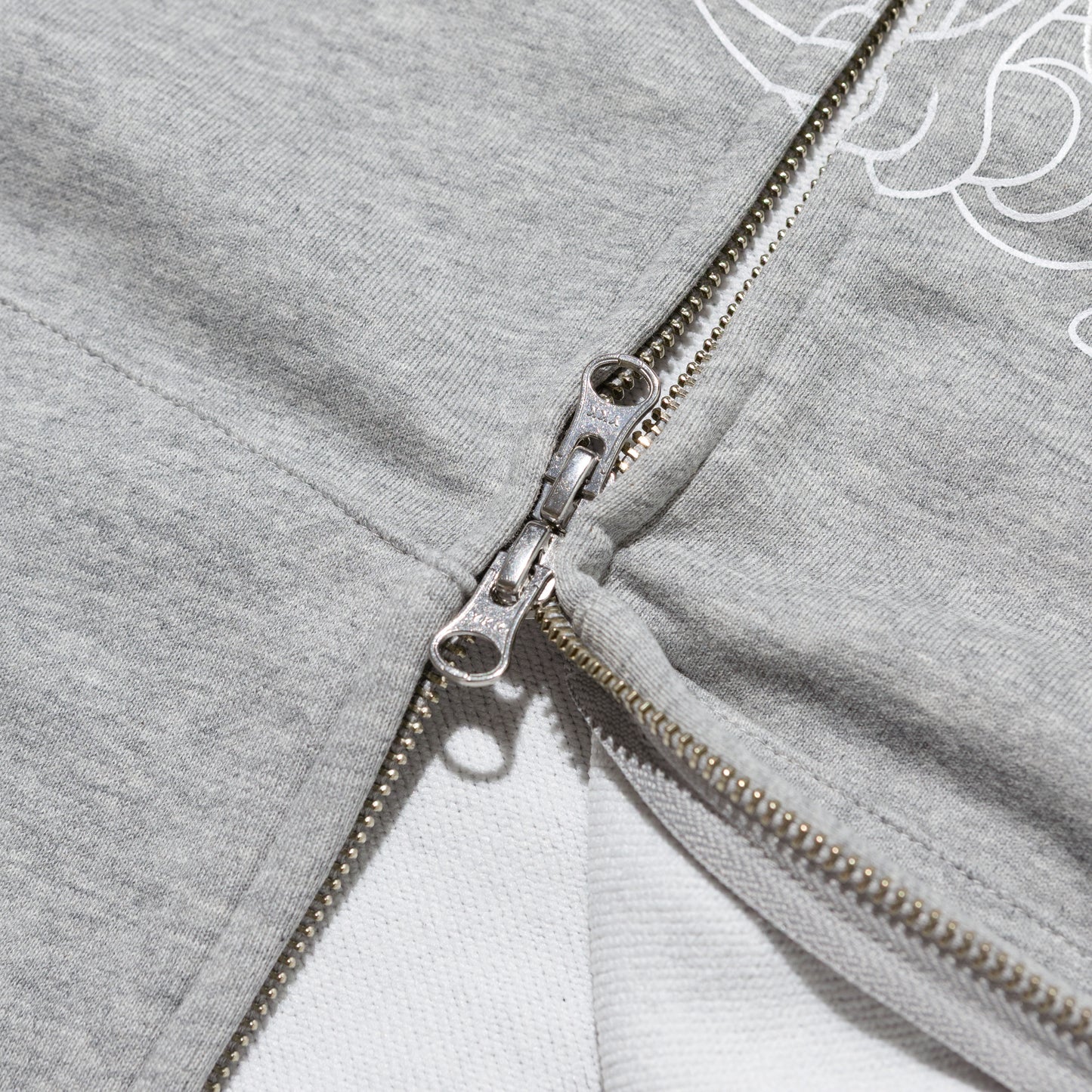 3BEES ZIP UP HOODED SWEATSHIRT GREY