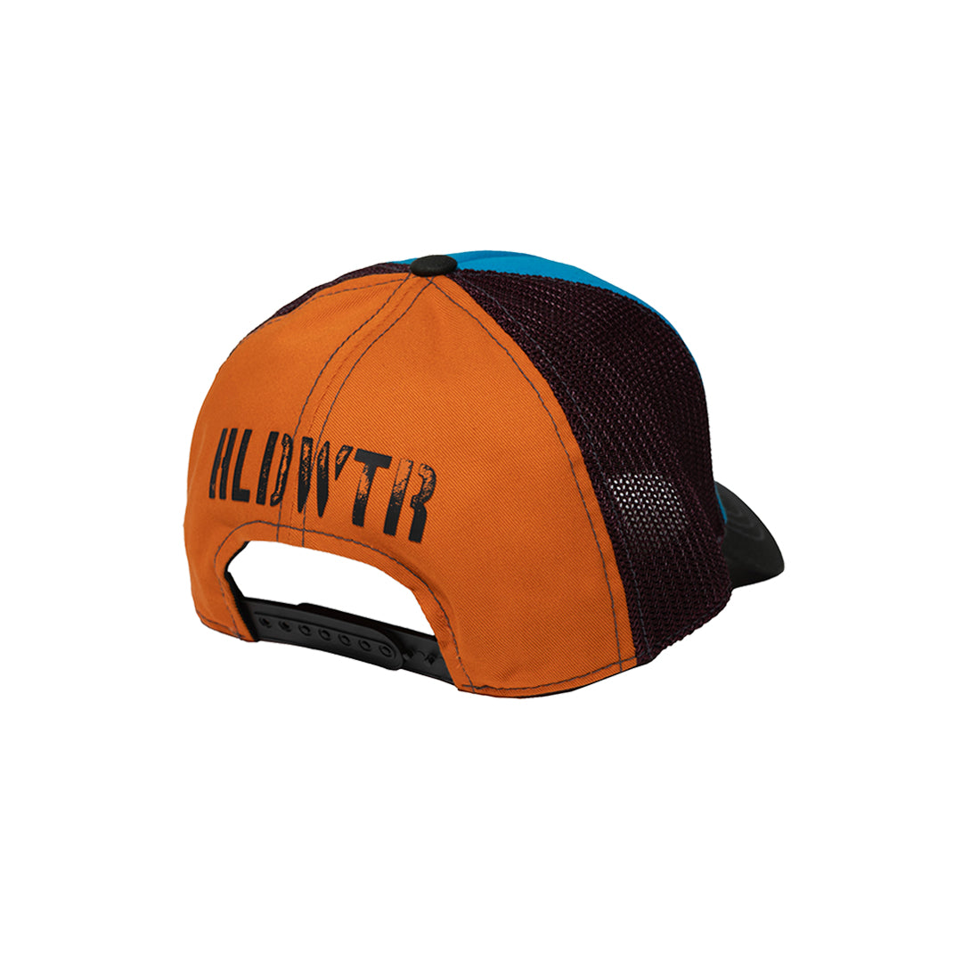 FLAG LOGO TRUCKER CAP BLUE