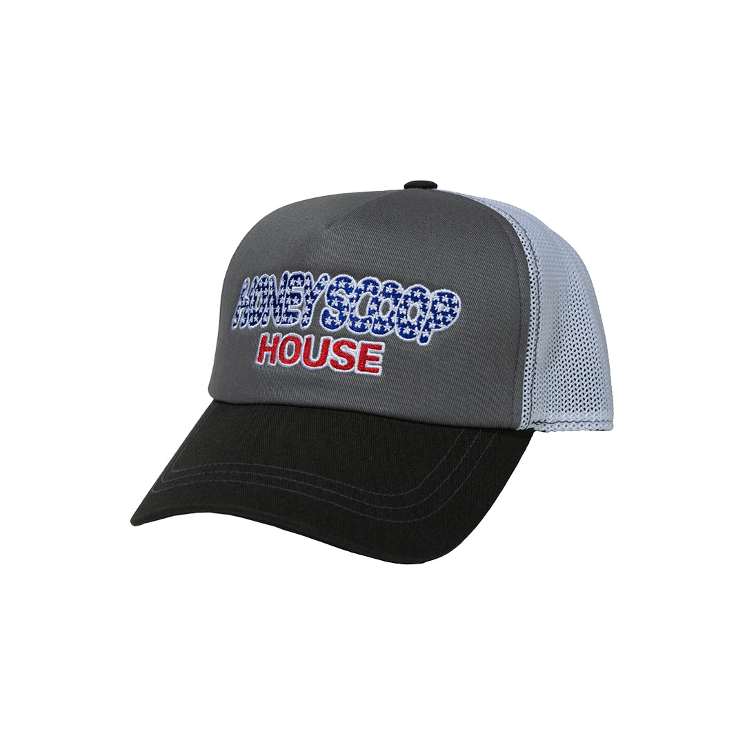 FLAG LOGO TRUCKER CAP CHARCOAL