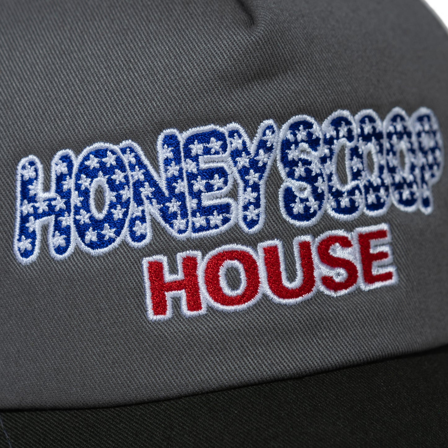 FLAG LOGO TRUCKER CAP CHARCOAL