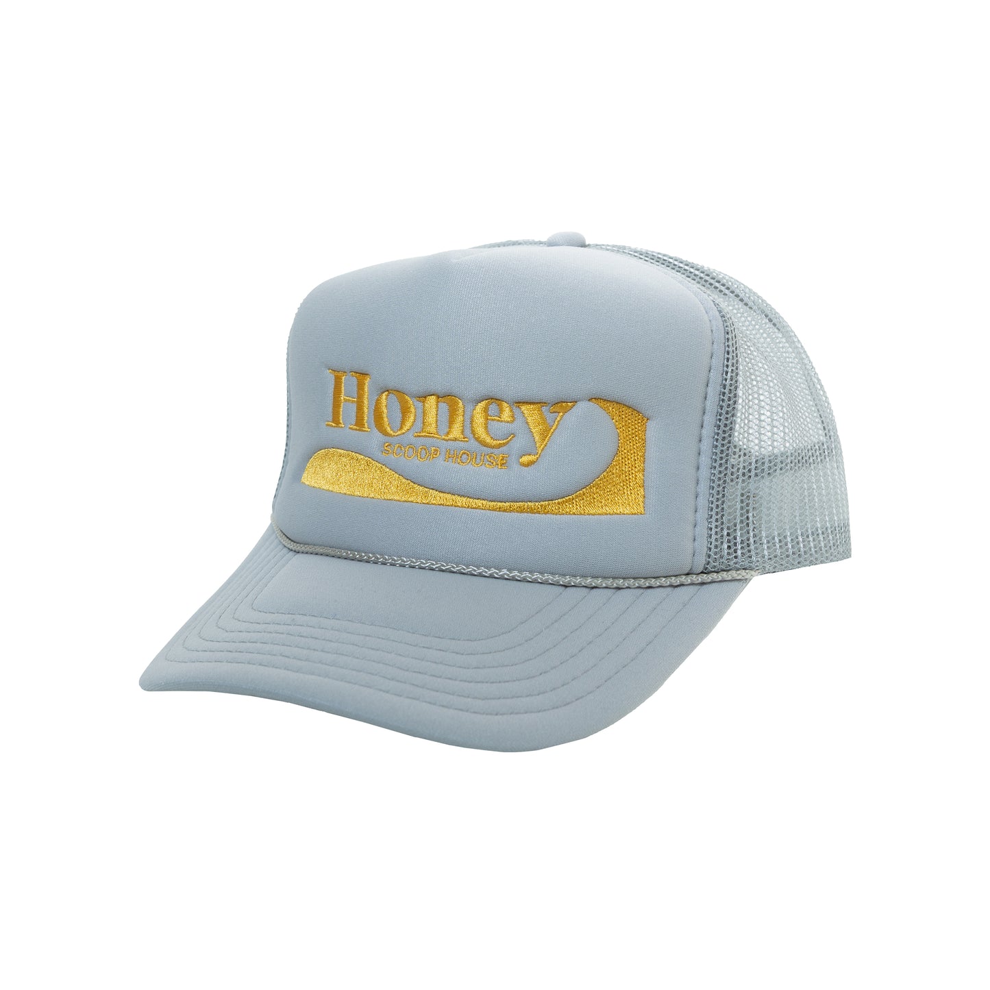 H.WAVE LOGO MESH TRUCKER CAP GREY