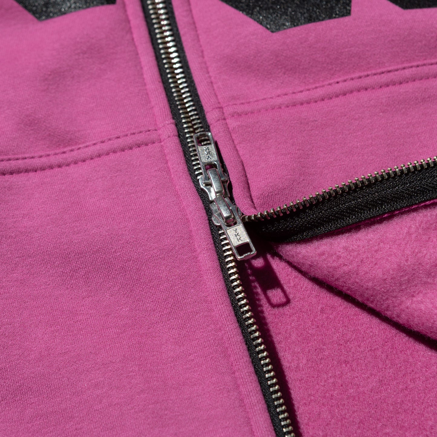 HKR LOGO ZIP UP HOODED SWEATSHIRT PINK