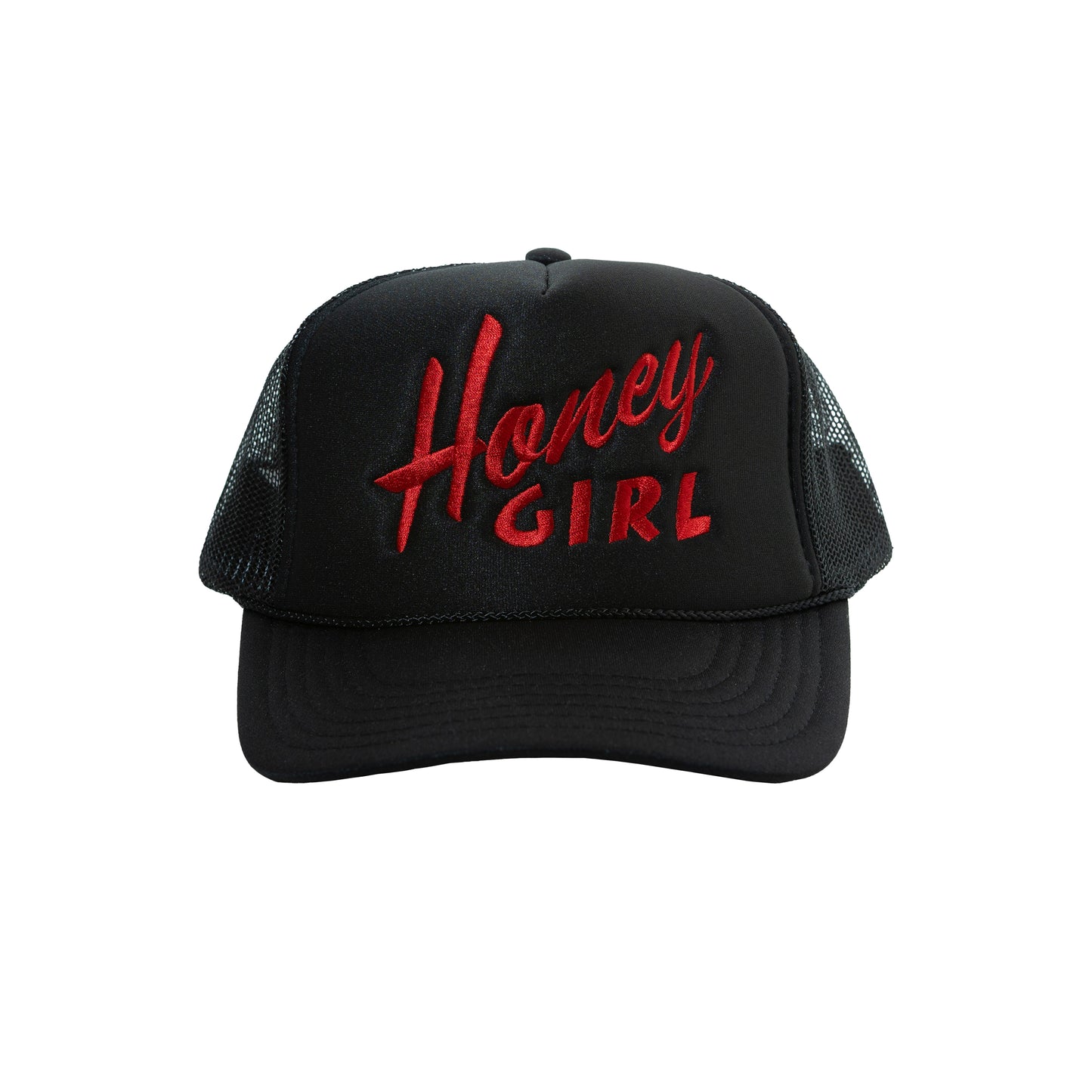 HONEY GIRL LOGO TRUCKER CAP BLACK