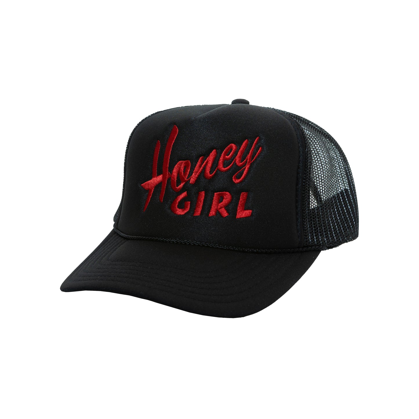 HONEY GIRL LOGO TRUCKER CAP BLACK