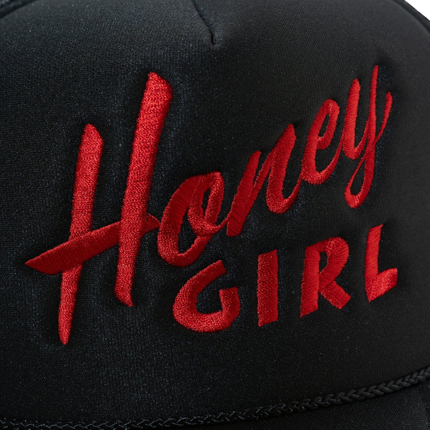 HONEY GIRL LOGO TRUCKER CAP BLACK