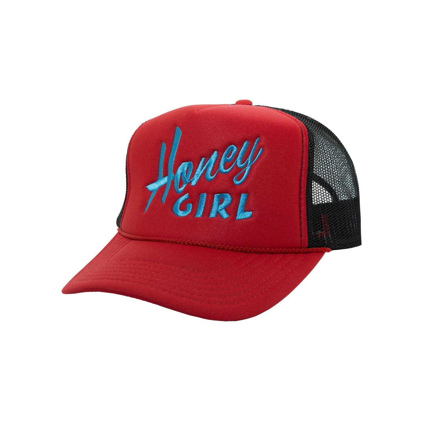 HONEY GIRL LOGO TRUCKER CAP RED