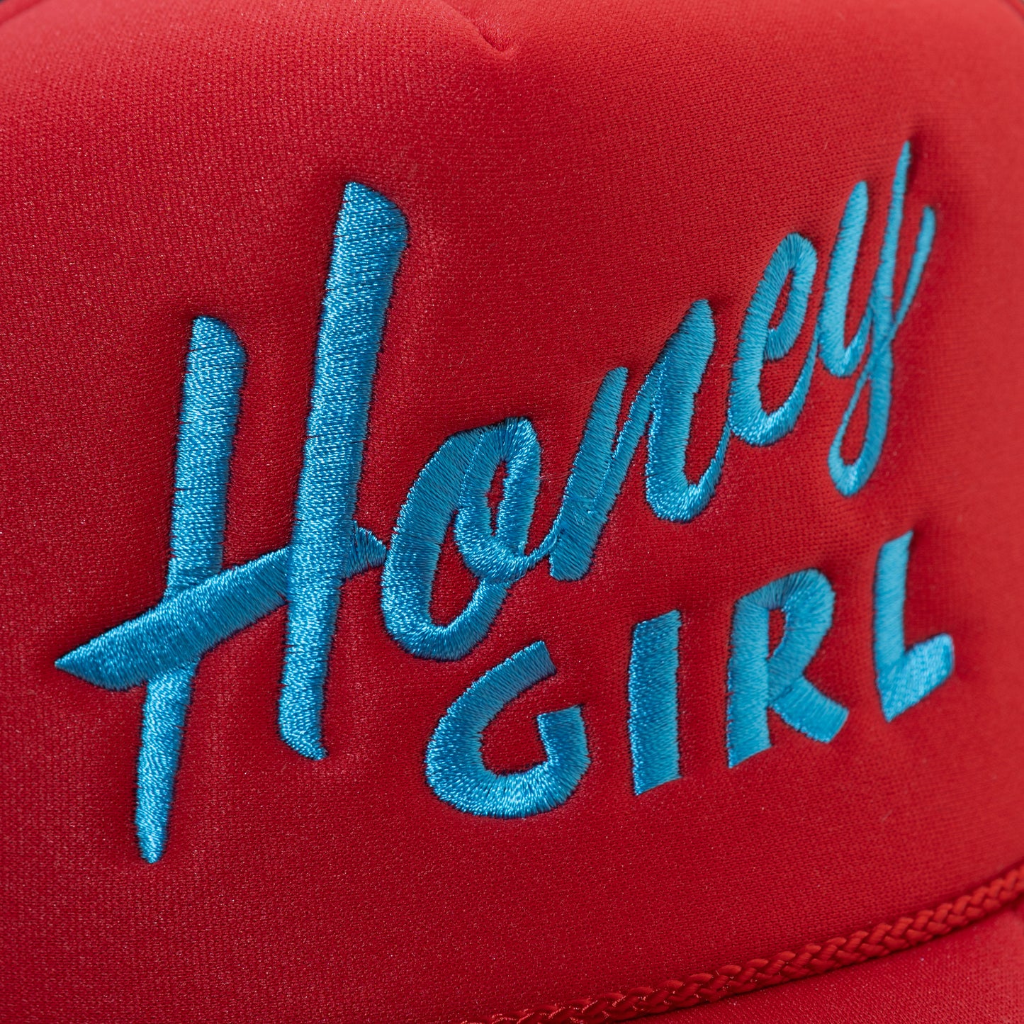 HONEY GIRL LOGO TRUCKER CAP RED