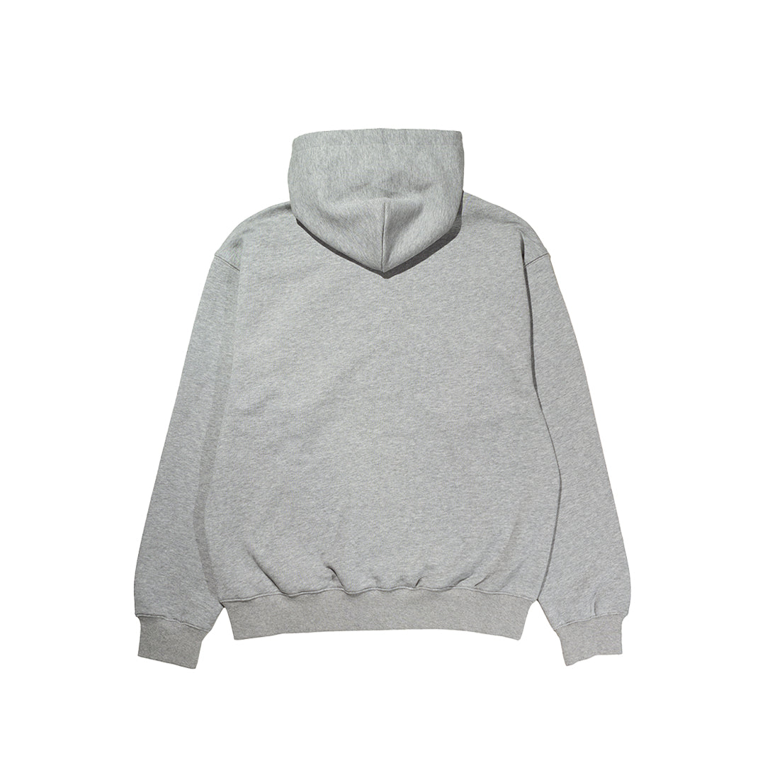 HONEY STITCH ZIP UP HOODED SWEATSHIRT GREY