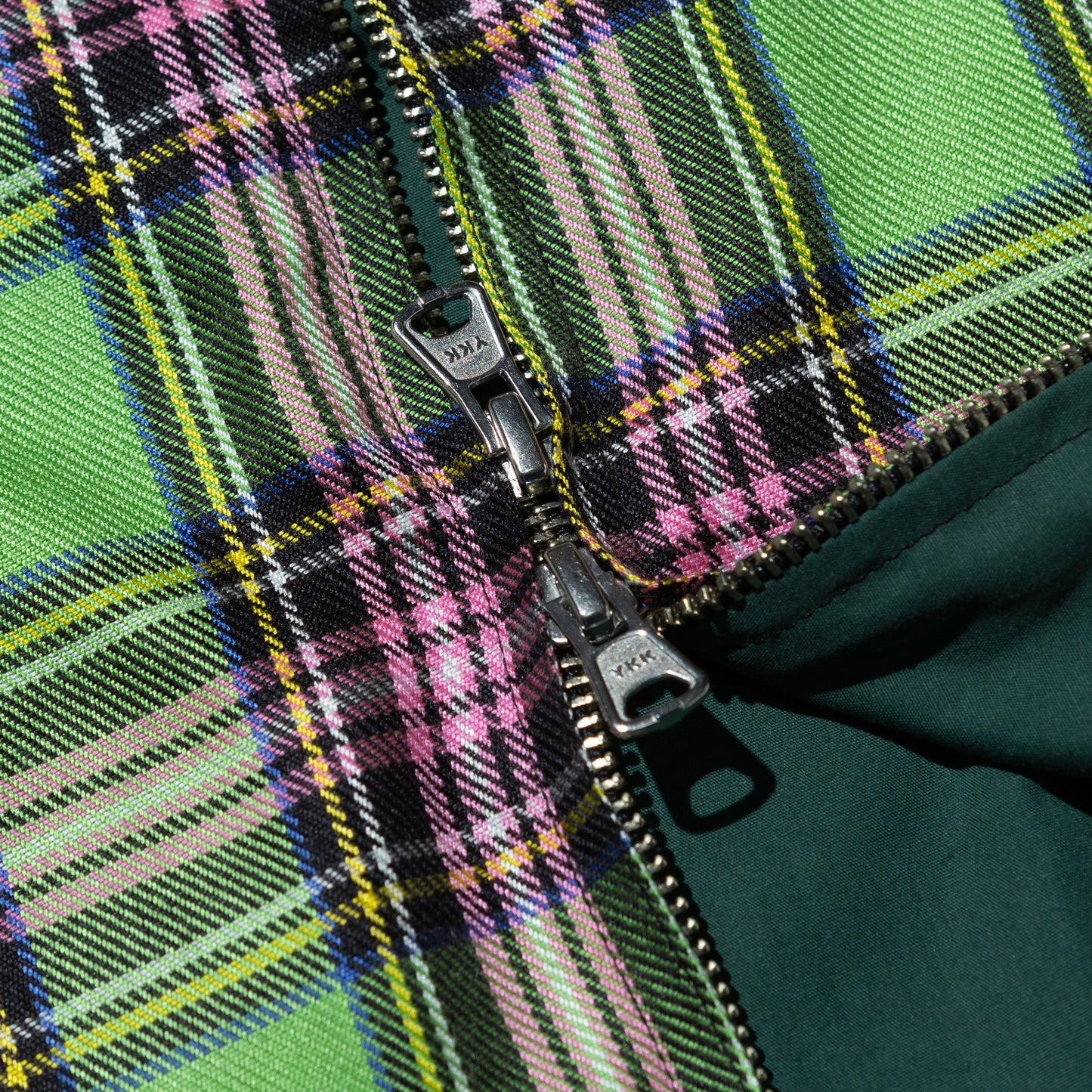 OE LOGO CHECK JACKET GREEN