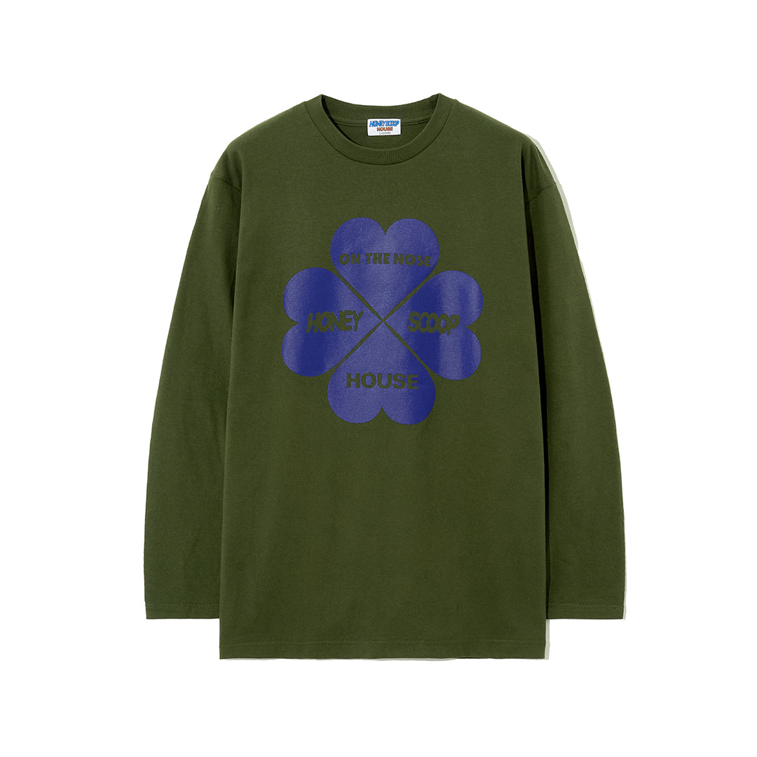 CLOVER LOGO L/S TEE DEEP GREEN