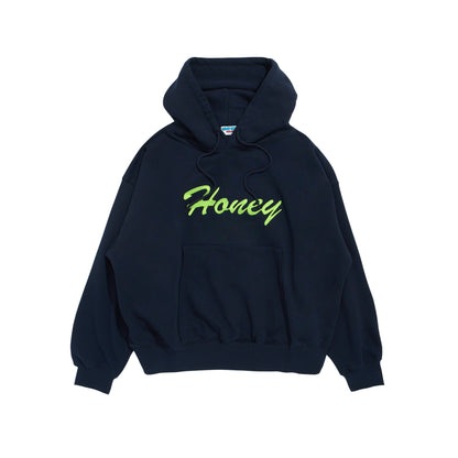 HONEY EMB HOODED SWEATSHIRT NAVY