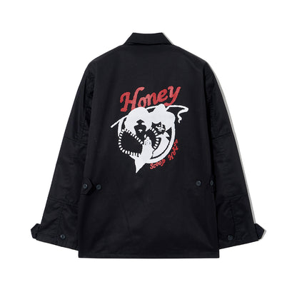 LNG LOGO BDU SHIRT JACKET BLACK