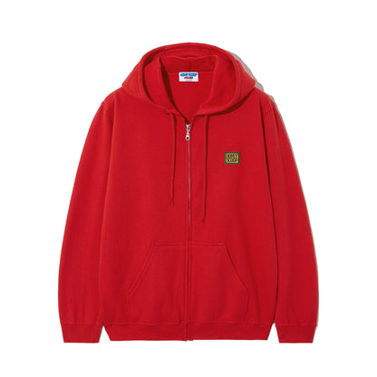 BHF LOGO ZIP UP HOODED SWEATSHIRT RED