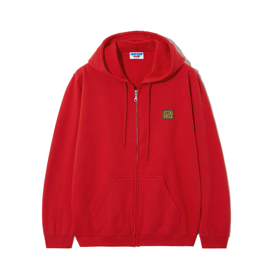 BHF LOGO ZIP UP HOODED SWEATSHIRT RED