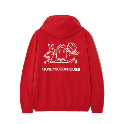 BHF LOGO ZIP UP HOODED SWEATSHIRT RED