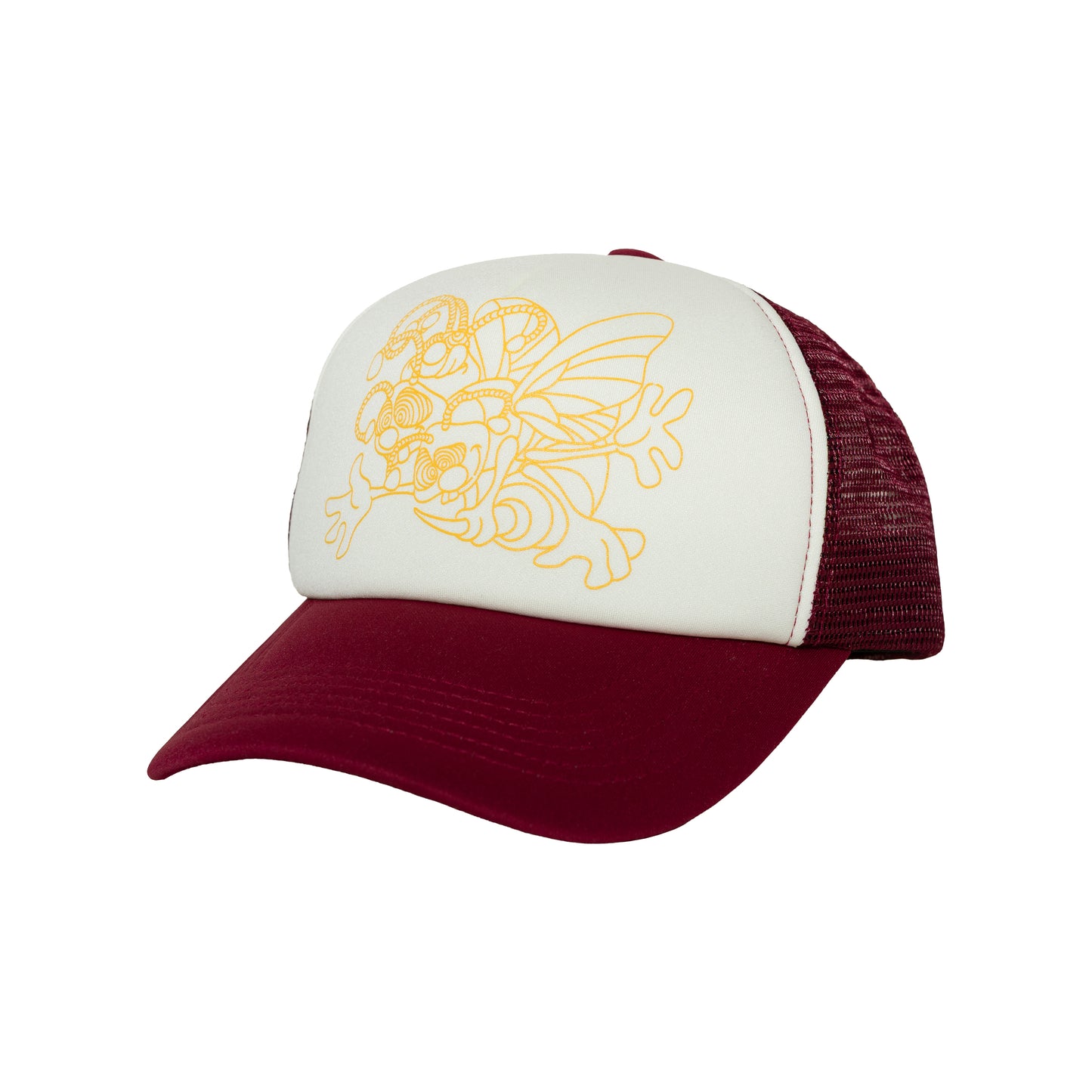3BEES TRUCKER CAP BURGUNDY