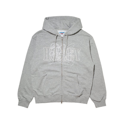 3BEES  ZIP UP HOODED SWEATSHIRT GREY