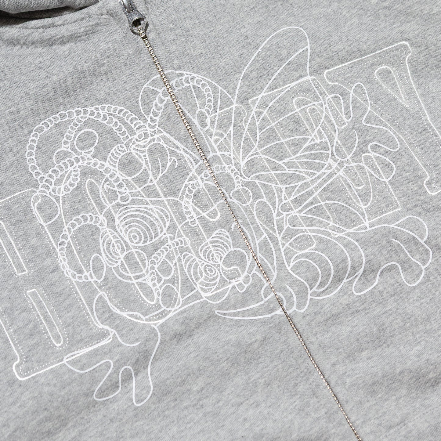 3BEES  ZIP UP HOODED SWEATSHIRT GREY