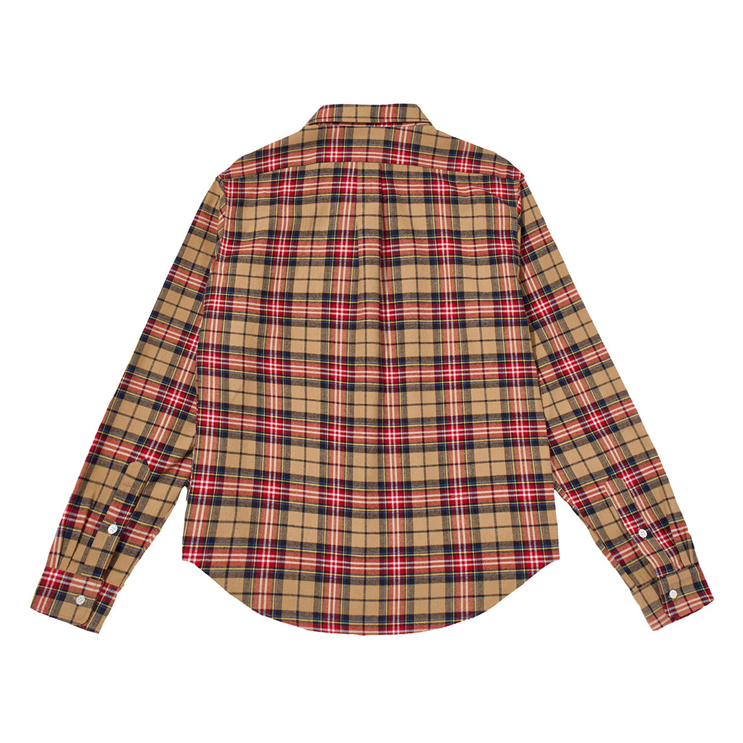 OE LOGO CHECK LS SHIRT BEIGE