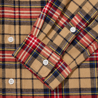 OE LOGO CHECK LS SHIRT BEIGE