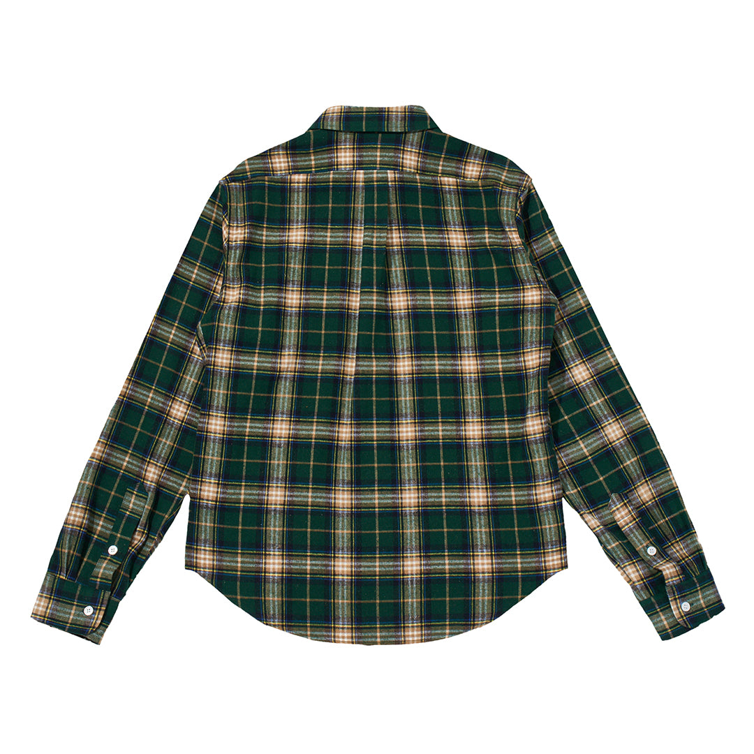 OE LOGO CHECK LS SHIRT GREEN