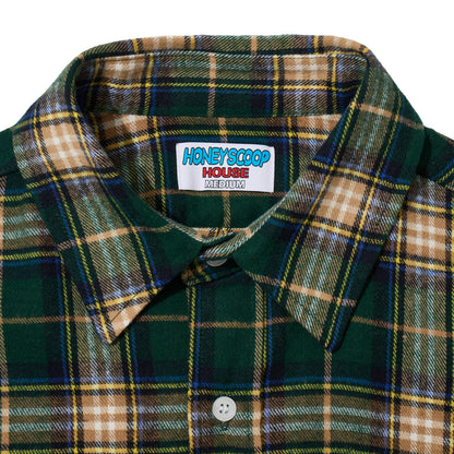 OE LOGO CHECK LS SHIRT GREEN