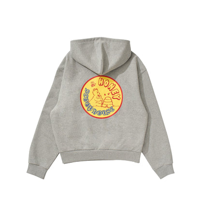 HONEY BEAR HOODED SWEATSHIRT GREY