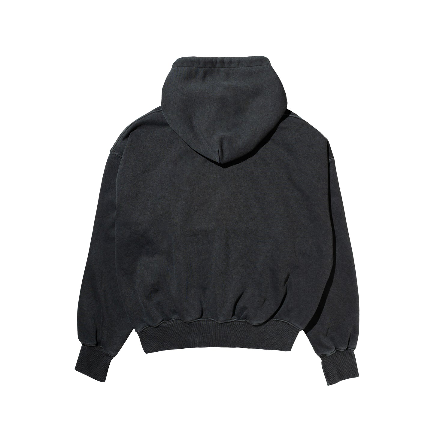 C-BOY LOGO OVERDYED CROP HOODED SWEATSHIRT CHARCOAL