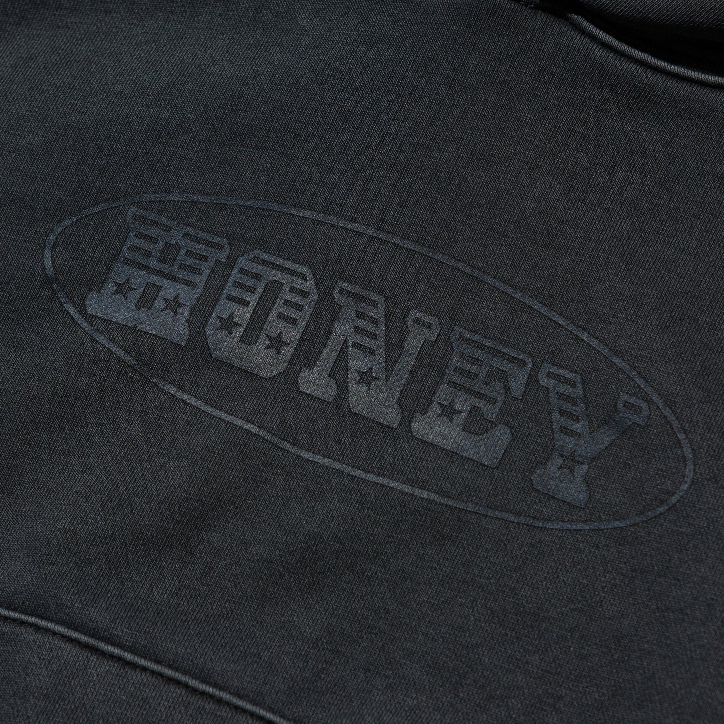C-BOY LOGO OVERDYED CROP HOODED SWEATSHIRT CHARCOAL