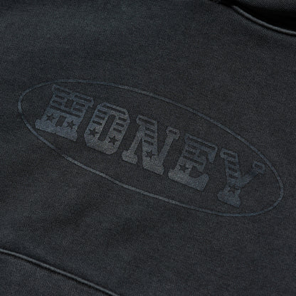 C-BOY LOGO OVERDYED CROP HOODED SWEATSHIRT CHARCOAL