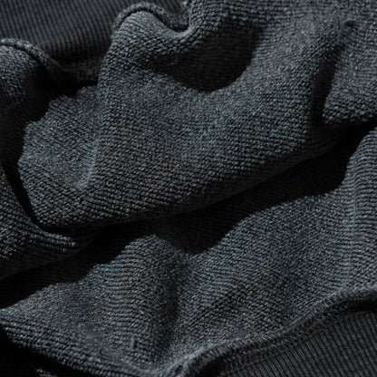 C-BOY LOGO OVERDYED CROP HOODED SWEATSHIRT CHARCOAL