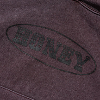 C-BOY LOGO OVERDYED CROP HOODED SWEATSHIRT WINE