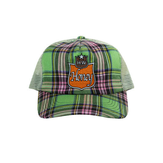 EMBLEM CHECK MESH CAP GREEN
