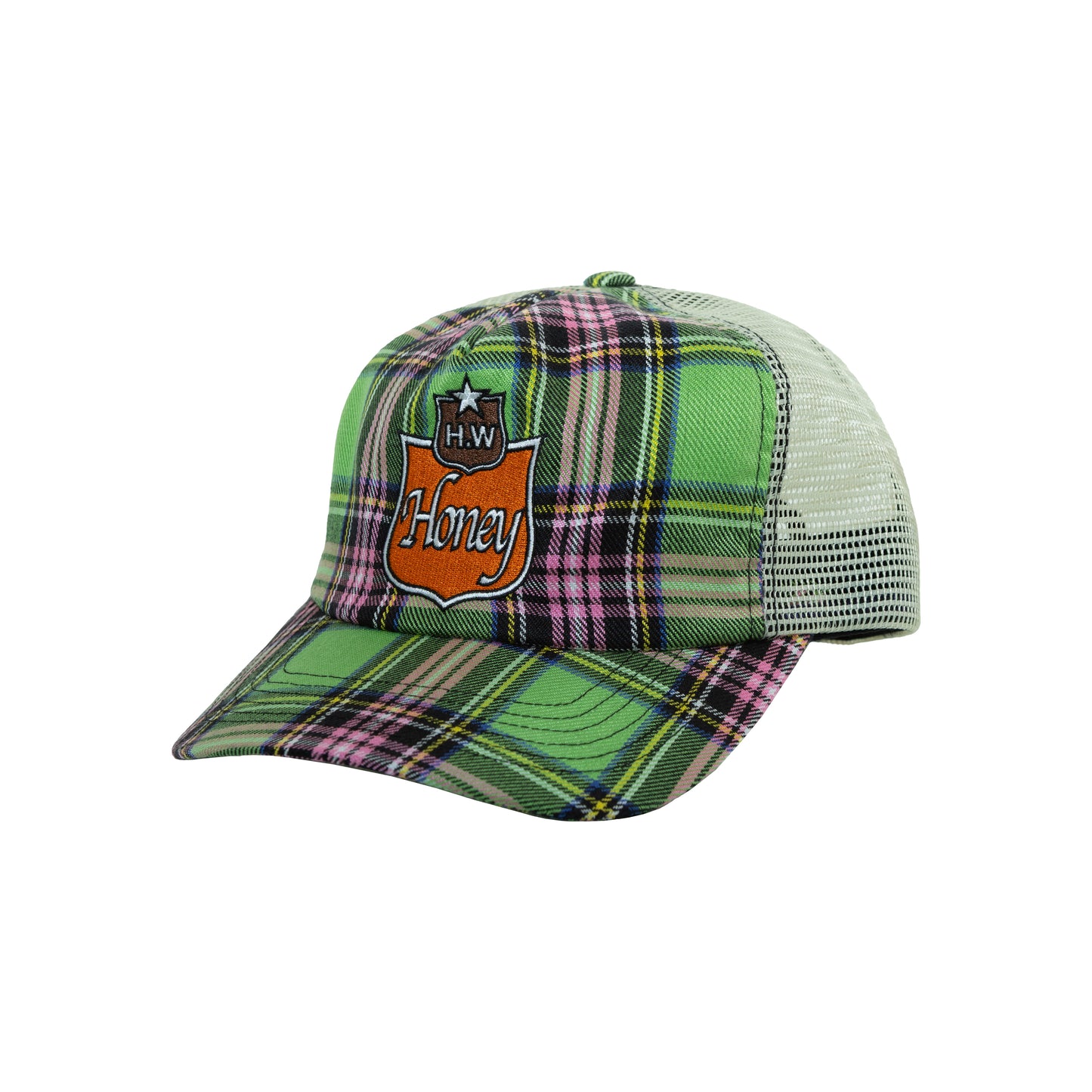 EMBLEM CHECK MESH CAP GREEN