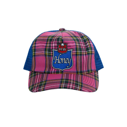 EMBLEM CHECK MESH CAP PINK