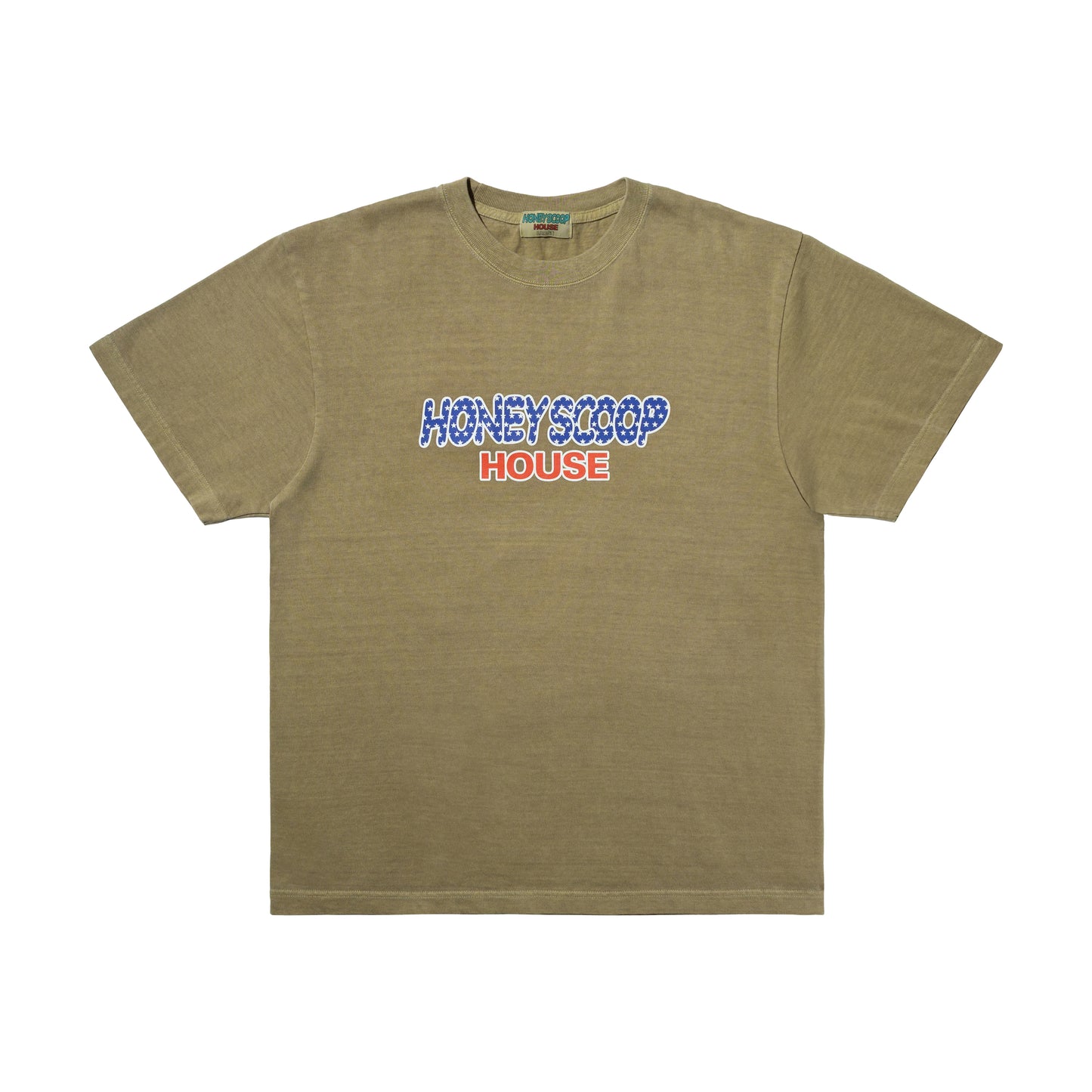 FLAG LOGO OVERDYED TEE CAMEL