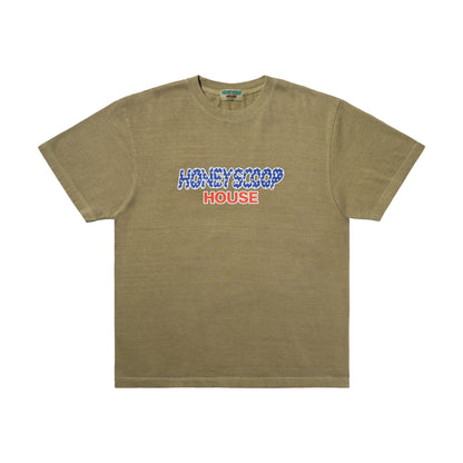 FLAG LOGO OVERDYED TEE CAMEL
