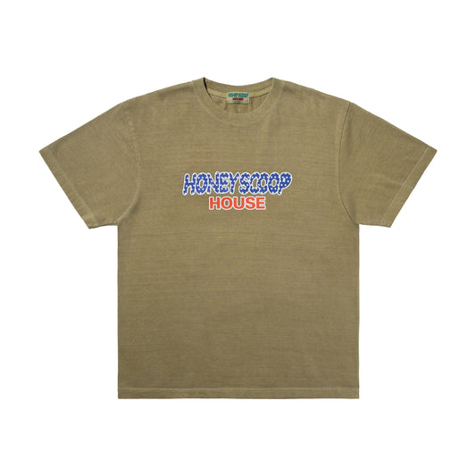 FLAG LOGO OVERDYED TEE CAMEL