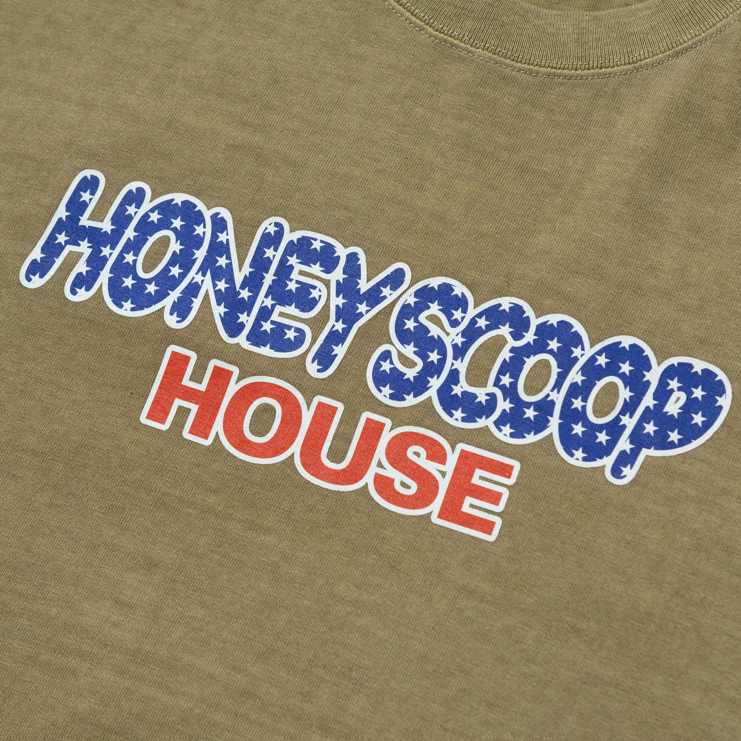 FLAG LOGO OVERDYED TEE CAMEL