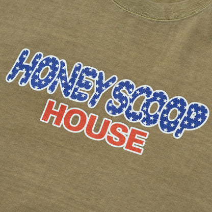 FLAG LOGO OVERDYED TEE CAMEL