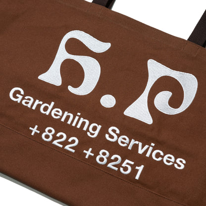 GARDENING SERVICES TOTE BAG BROWN