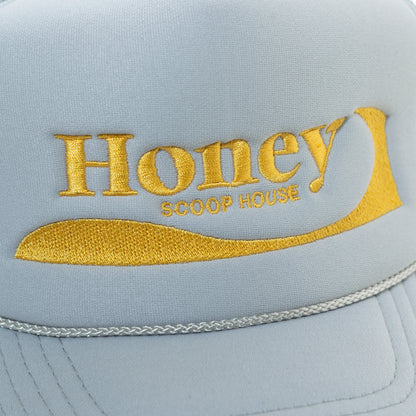 H.WAVE LOGO MESH TRUCKER CAP GREY