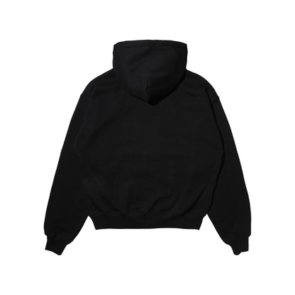 HKR LOGO ZIP UP HOODED SWEATSHIRT BLACK