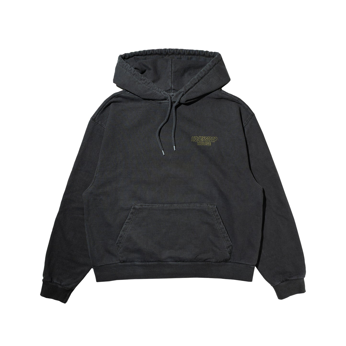 HONEY BEAR OVERDYED HOODED SWEATSHIRT CHARCOAL