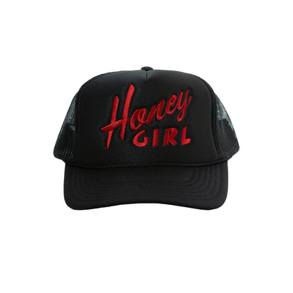 HONEY GIRL LOGO TRUCKER CAP BLACK