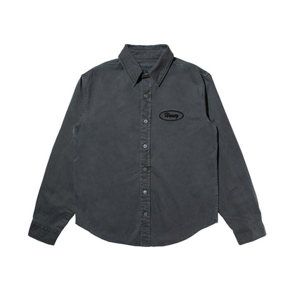 HONEY OVAL PATCH OVERDYED SHIRT CHARCOAL