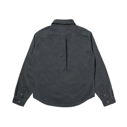 HONEY OVAL PATCH OVERDYED SHIRT CHARCOAL