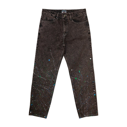 HONEY STITCH PAINT SPLATTER DENIM BROWN