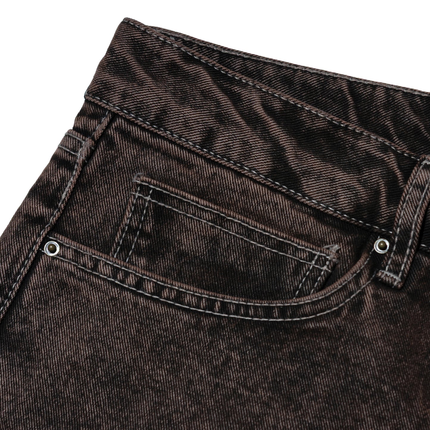 HONEY STITCH PAINT SPLATTER DENIM BROWN