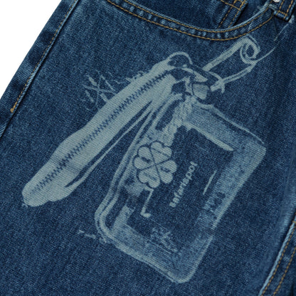 KEYCHAIN LOT PRINT DENIM BLUE